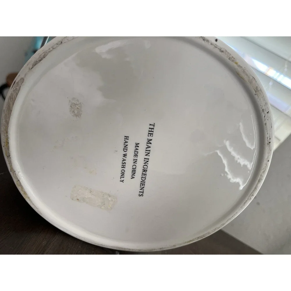 Main Ingredients Ceramic Ice Cream Server Pail Earthenware Polka Dot Cookie Jar